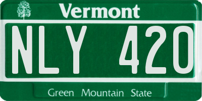 VT license plate NLY420