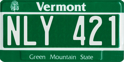 VT license plate NLY421