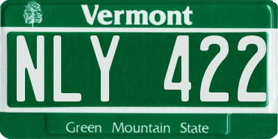 VT license plate NLY422