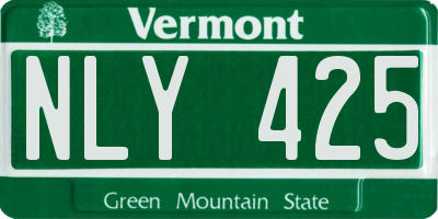 VT license plate NLY425