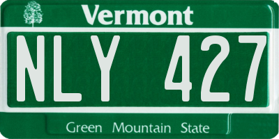 VT license plate NLY427