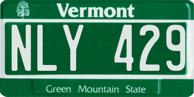 VT license plate NLY429
