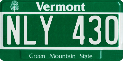 VT license plate NLY430