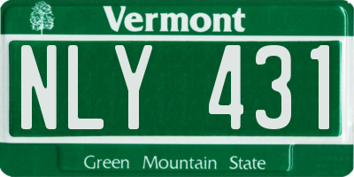 VT license plate NLY431