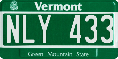 VT license plate NLY433