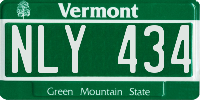 VT license plate NLY434
