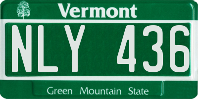 VT license plate NLY436