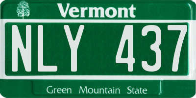 VT license plate NLY437