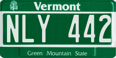 VT license plate NLY442
