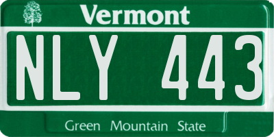 VT license plate NLY443