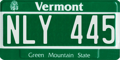 VT license plate NLY445