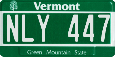 VT license plate NLY447
