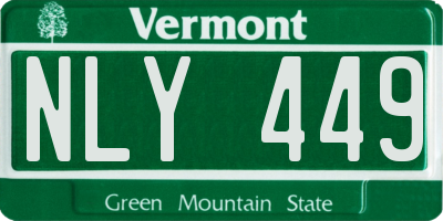 VT license plate NLY449