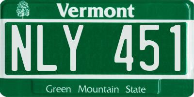 VT license plate NLY451