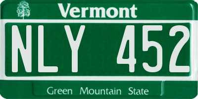 VT license plate NLY452