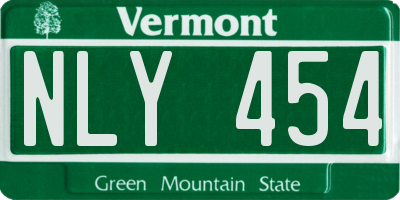 VT license plate NLY454
