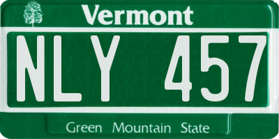 VT license plate NLY457