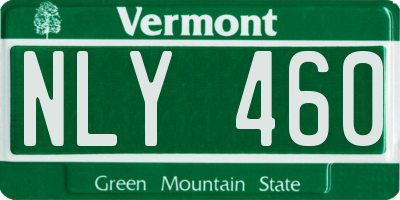 VT license plate NLY460