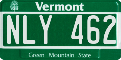 VT license plate NLY462
