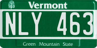 VT license plate NLY463