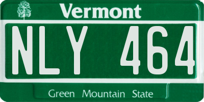VT license plate NLY464