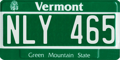 VT license plate NLY465