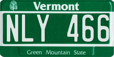 VT license plate NLY466