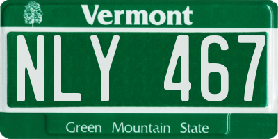 VT license plate NLY467