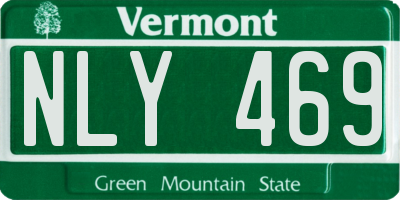 VT license plate NLY469