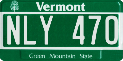 VT license plate NLY470