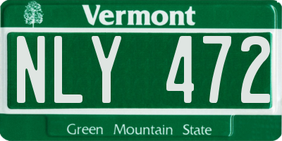 VT license plate NLY472