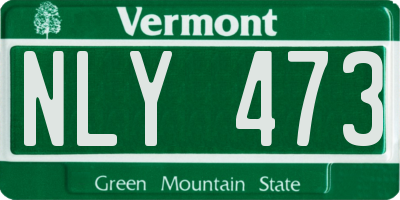 VT license plate NLY473