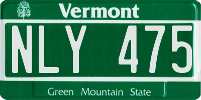 VT license plate NLY475