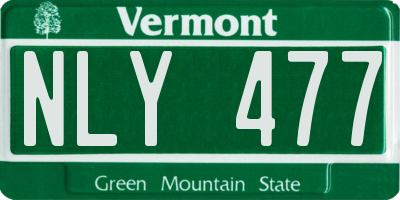 VT license plate NLY477