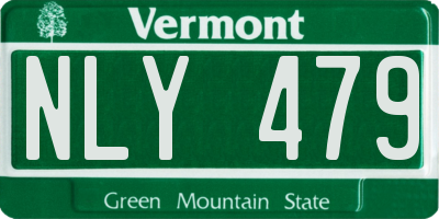 VT license plate NLY479