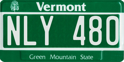 VT license plate NLY480
