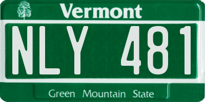VT license plate NLY481