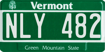 VT license plate NLY482