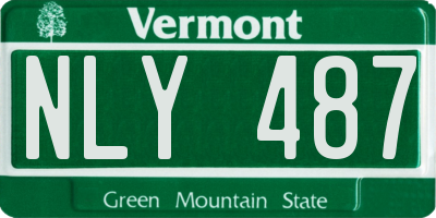 VT license plate NLY487