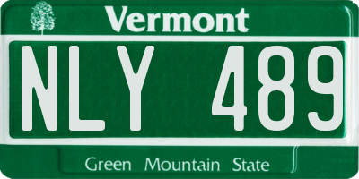 VT license plate NLY489