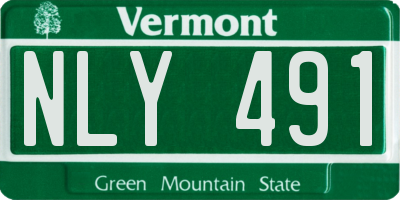 VT license plate NLY491