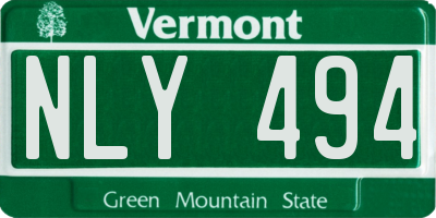 VT license plate NLY494