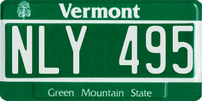 VT license plate NLY495