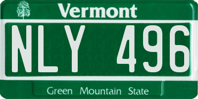 VT license plate NLY496