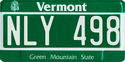 VT license plate NLY498