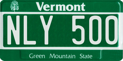 VT license plate NLY500