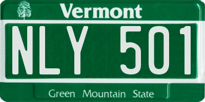VT license plate NLY501
