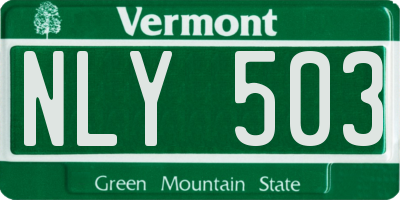 VT license plate NLY503