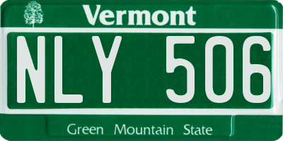 VT license plate NLY506