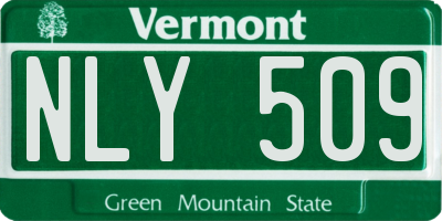 VT license plate NLY509